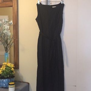 Black linen dress